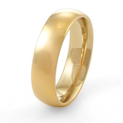 Wedding Band on 14k Plain Solid Yellow Gold Wedding Band Ring Comfort Fit 6 Mm