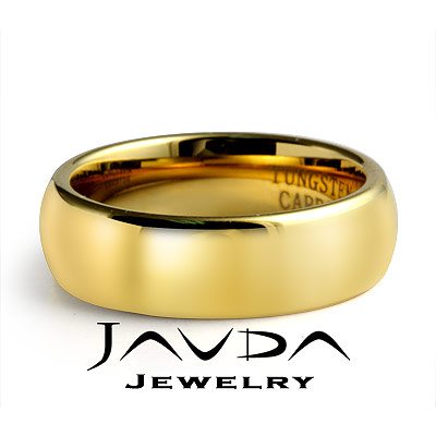 Mens Gold Wedding Band on Mens Tungsten Wedding Band Ring 7mm Gold Plated Sz 13   Ebay