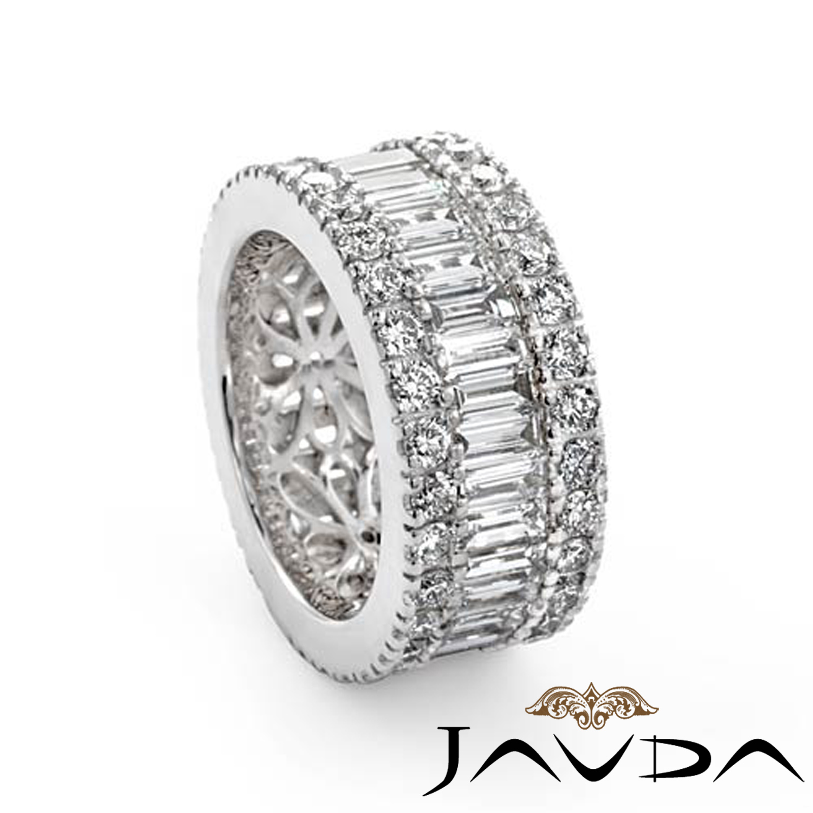 Womens Wedding Ring Baguette Classic Round Diamond Eternity Band