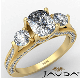 cushion diamond engagement ring 18k yellow gold 2.1ctw
