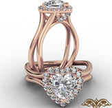 heart diamond engagement ring 18k rose gold 1.23ctw