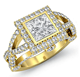 princess diamond engagement ring 14k yellow gold 2.36ctw