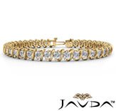 prong set round diamond swirl bracelet 6.7mm width 7.25 inch length 14k gold (3ct. tw.)