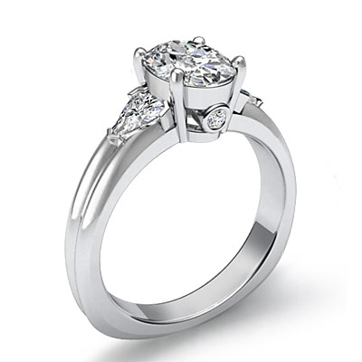 Gorgeous 3 Stone Oval Diamond Engagement Ring GIA H SI1 Clarity ...