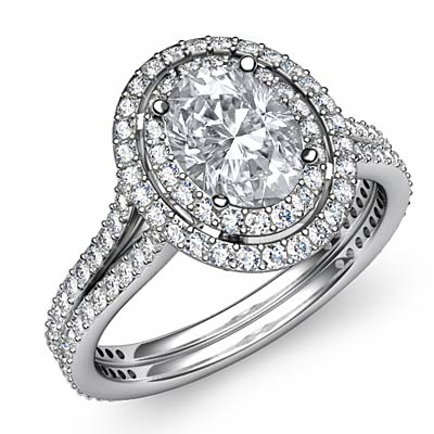 Vintage Style Split Shank Oval Diamond Engagement Ring GIA H VS2 ...