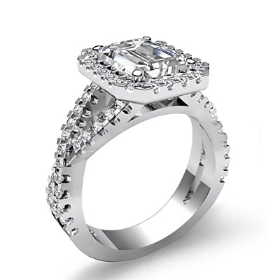 Radiant Diamond Engagement Fancy Italian Prong Ring GIA H SI1 14k White ...