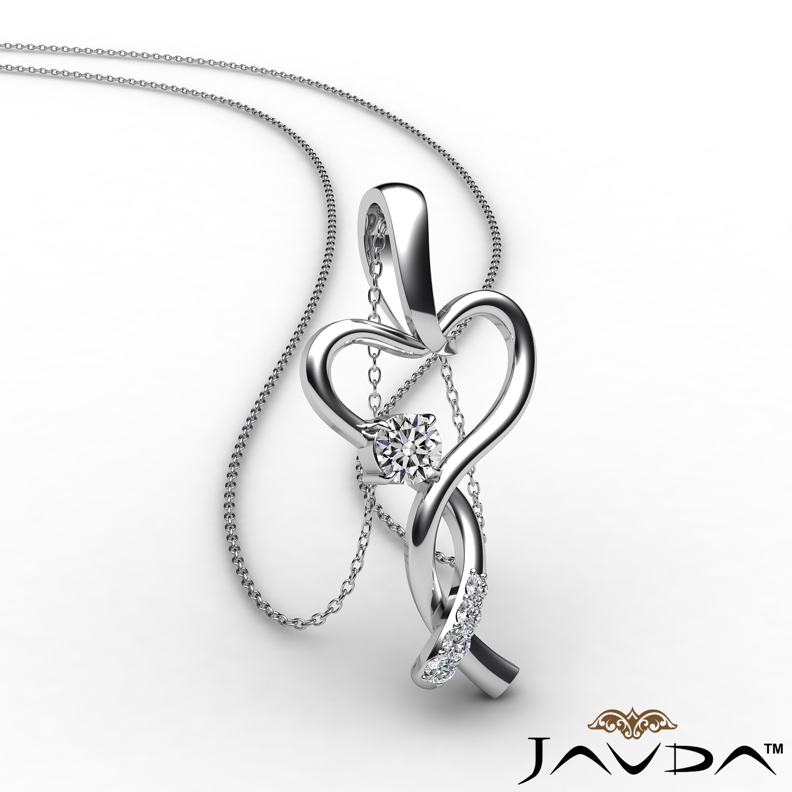 Diamond Infinity Heart Pendant Necklace