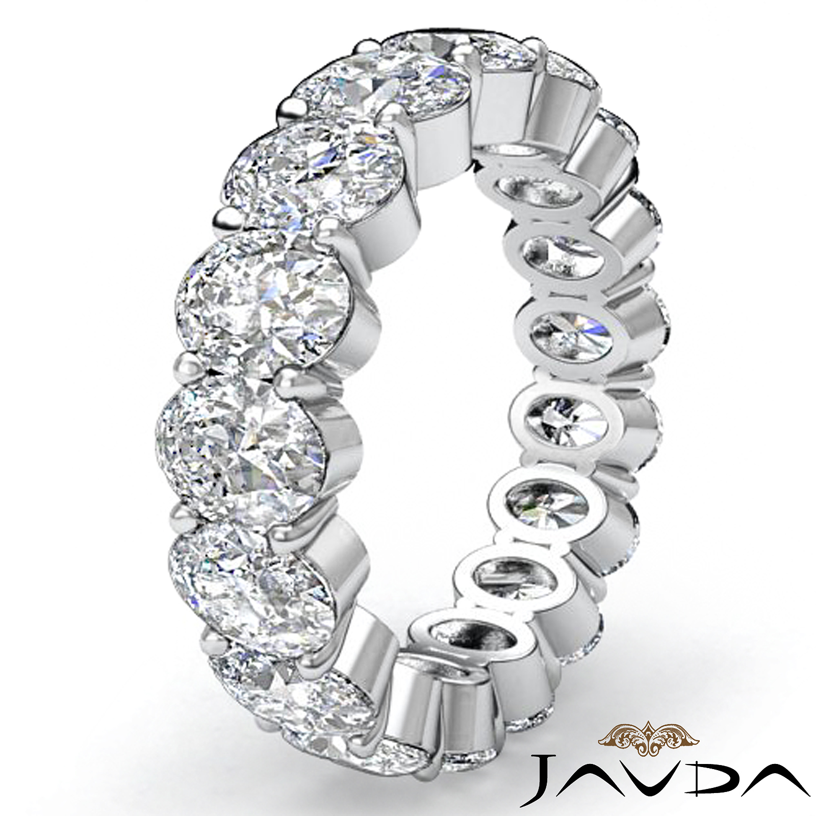 Oval Diamond Eternity Women's Wedding Band Engagemet Ring 14k White