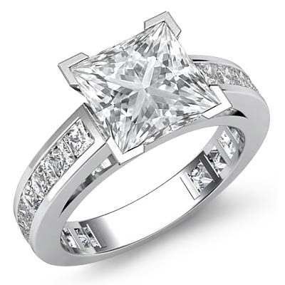 Lustful Princess Diamond Ideal Channel Engagement Ring GIA I SI1 ...
