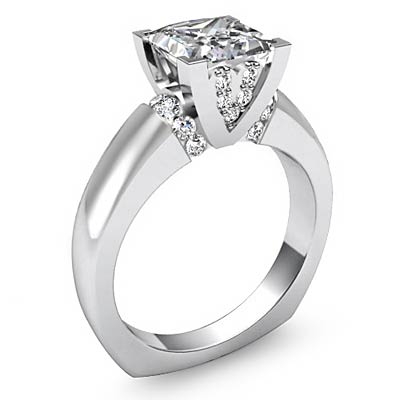 Princess Diamond Soltaire Engagement Ring GIA G Color VS2 14k White ...