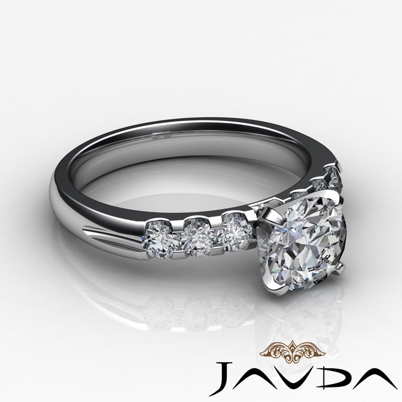 Round Diamond Glistening Engagement GIA H SI1 Platinum Prong Set Ring 1 ...