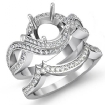 1.5Ct Diamond Bridal Set Curve Shank Ring Round Semi Mount Platinum 950 - javda.com 