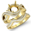 1.5Ct Diamond Bridal Set Curve Shank Ring Round Semi Mount 18k Yellow Gold - javda.com 