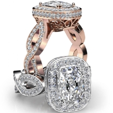 Infinite Twist Halo Filigree diamond Ring 14k Rose Gold
