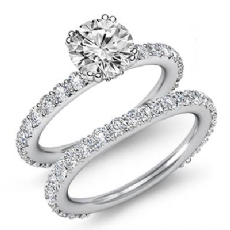 Prong Bridal Set Sidestone diamond Ring Platinum 950