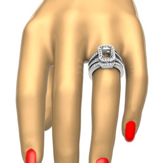2Ct Diamond Engagement Split Shank Ring Emerald Bridal Setting 14k Gold White