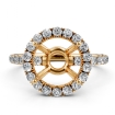 French U Split Pave Halo Diamond Engagement Ring Setting 14k Yellow Gold 1Ct - javda.com 