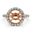 French U Split Pave Halo Diamond Engagement Ring Setting 18k Rose Gold 1Ct - javda.com 