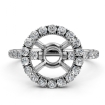 French U Split Pave Halo Diamond Engagement Ring Setting 14k White Gold 1Ct - javda.com 