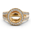 Halo Pave Diamond Engagement Elegant Ring 18k Yellow Gold Round Semi Mount 1.5Ct - javda.com 