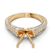 1Ct Diamond Solitaire Engagement Round Semi Mount Ring Setting 14k Yellow Gold - javda.com 