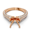 1Ct Diamond Solitaire Engagement Round Semi Mount Ring Setting 14k Rose Gold - javda.com 