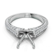 1Ct Diamond Solitaire Engagement Round Semi Mount Ring Setting 14k White Gold - javda.com 