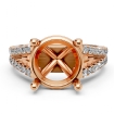 Split Shank Diamond Engagement Round Semi Mount Ring French Pave 18k Rose Gold 0.7Ct - javda.com 