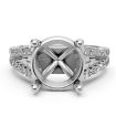 Split Shank Diamond Engagement Round Semi Mount Ring French Pave 18k White Gold 0.7Ct - javda.com 