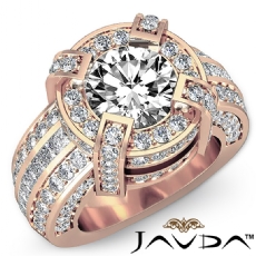 Celebrity Style Triple Band diamond Ring 18k Rose Gold