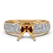 0.86Ct Princess Diamond Women Engagement Ring Invisible 14k Yellow Gold Semi Mount - javda.com 