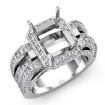 1.7Ct Diamond Engagement Ring 14k White Gold Radiant Semi Mount Halo - javda.com 
