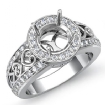 0.75Ct Diamond Engagement Ring Halo 14k White Gold Round Semi Mount - javda.com 