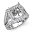 1Ct Diamond Engagement Halo Setting Ring Princess Semi Mount  Platinum 950 - javda.com 