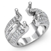 1.15Ct Round Baguette Diamond Engagement Setting Ring 18k White Gold - javda.com 