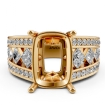 1.25Ct Princess Round Diamond Engagement Ring Cushion Semi Mount 14k Yellow Gold - javda.com 