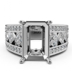 1.25Ct Princess Round Diamond Engagement Ring Emerald Semi Mount 14k White Gold - javda.com 