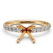 0.47Ct Prong Setting Round Diamond Women Engagement Ring Semi Mount 18k Yellow Gold - javda.com 