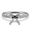 0.47Ct Prong Setting Round Diamond Women Engagement Ring Semi Mount Platinum 950 - javda.com 