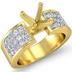 1.29Ct Princess Diamond Invisible Setting Engagement Women's Ring 18k Gold Yellow