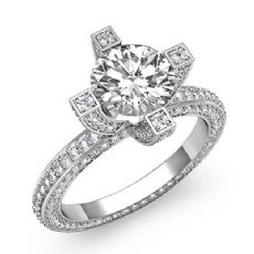 Classic Sidestone Eternity diamond Ring 18k Gold White
