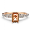 Diamond Engagement Pave Setting 14k Rose Gold Emerald Semi Mount Ring 0.55Ct - javda.com 