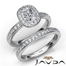 Cathedral Halo Bridal Set diamond Ring 18k Gold White