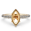 Circa Halo Bridge Accent Marquise Semi Mount Engagement Ring 14k Yellow Gold 0.6Ct - javda.com 