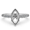 Circa Halo Bridge Accent Marquise Semi Mount Engagement Ring 14k White Gold 0.6Ct - javda.com 