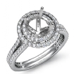 1.55Ct Round Diamond Engagement Ring Semi Mount Halo 18k White Gold - javda.com 
