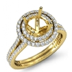 1.55Ct Round Diamond Engagement Ring Semi Mount Halo 18k Yellow Gold - javda.com 