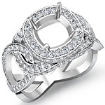 1.8Ct Diamond Engagement Ring Halo Setting Platinum 950 Cushion Semi Mount