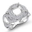 1.8Ct Diamond Engagement Ring Halo Setting 18k White Gold Cushion Semi Mount - javda.com 