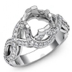 Diamond Antique Engagement Setting Ring Round Semi Mount Hand Pave Sets 18k White Gold 1Ct - javda.com 